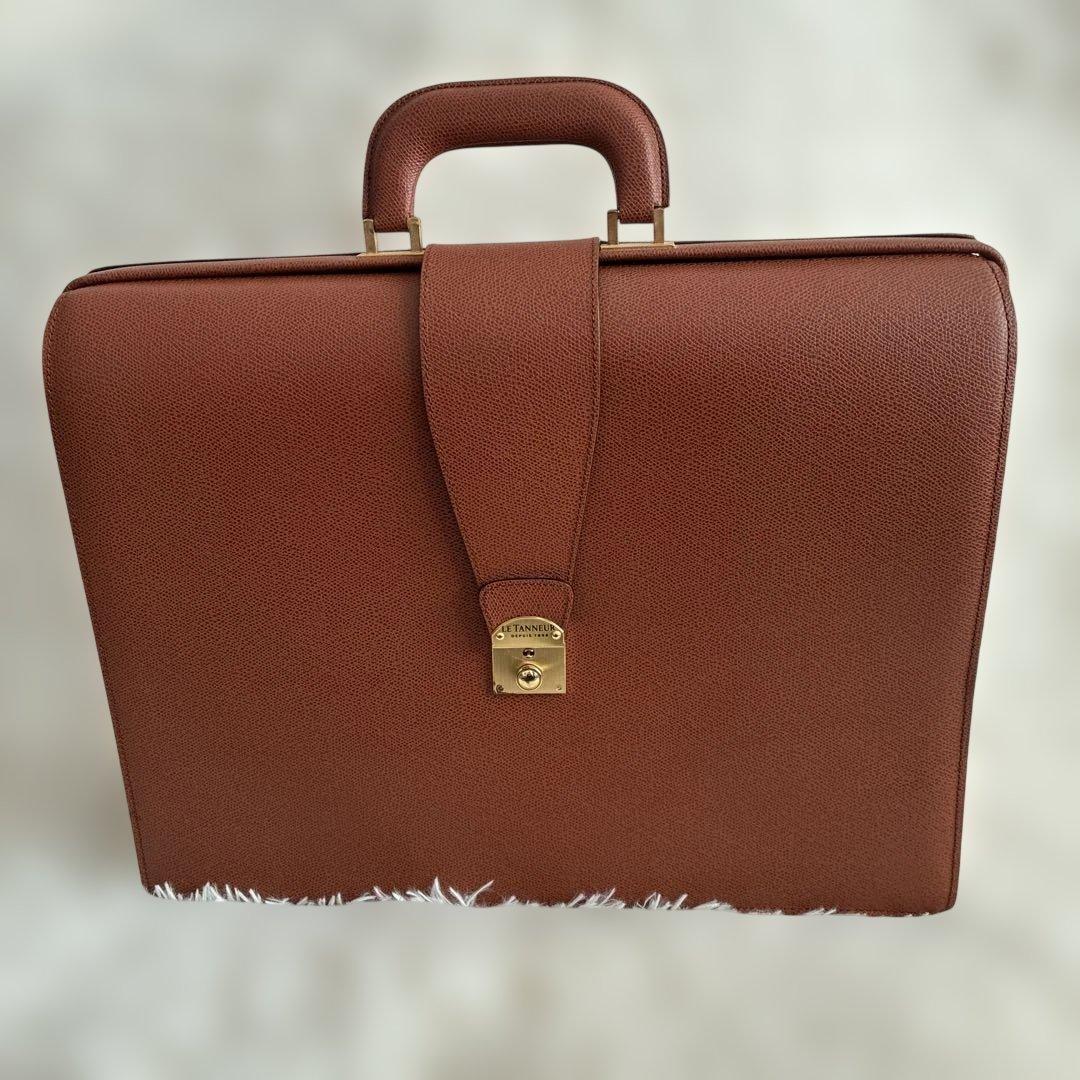 【極美品・鍵付】ルタヌア LE TANNEUR ダレスバッグ ビジネス A4収納