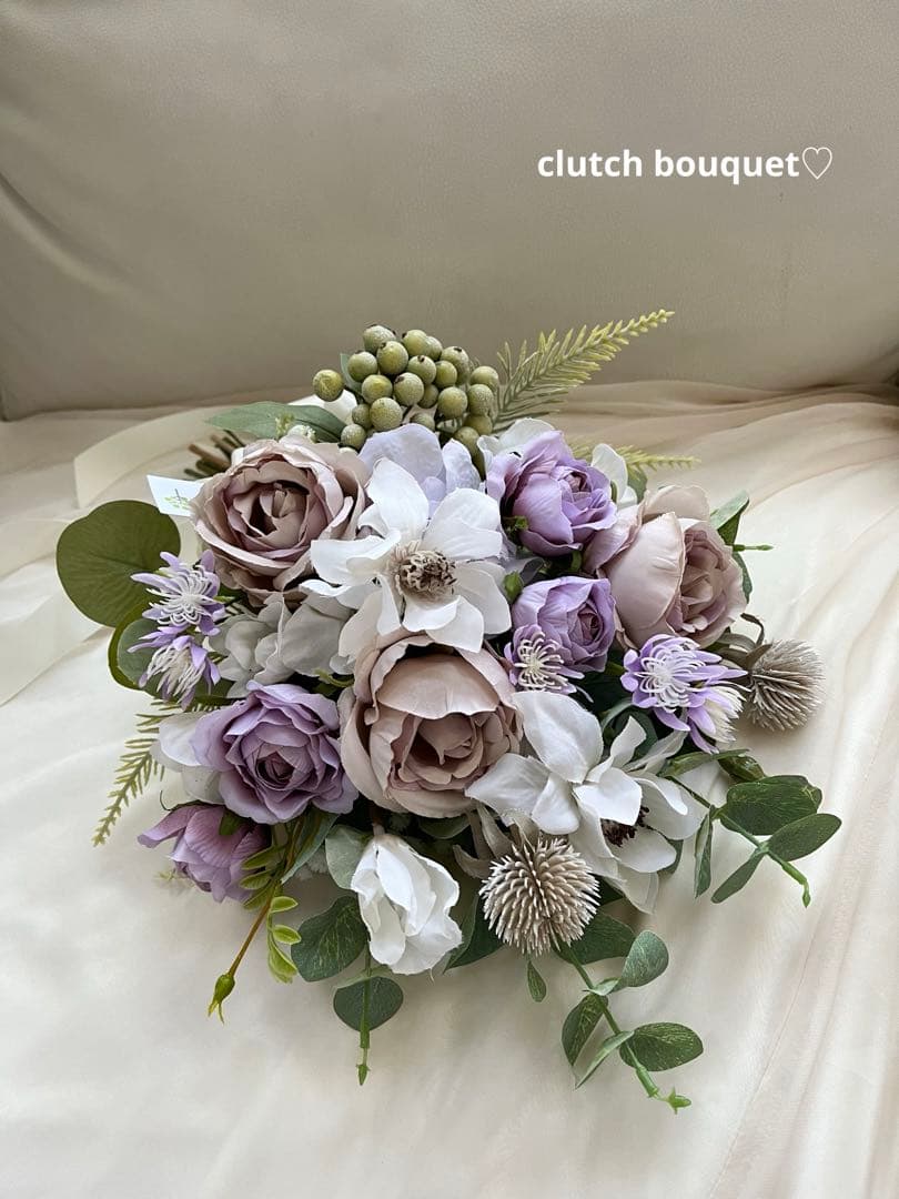 ウェディングブーケとブートニアのセット♡ナチュラルブーケ♡挙式♡前撮り♡