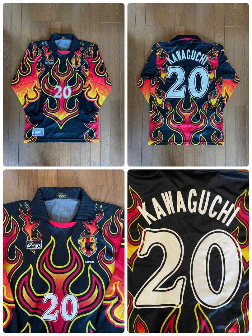 超激レア】 希少 90s asics 日本代表 川口能活 GK 炎 #20 ユニフォーム