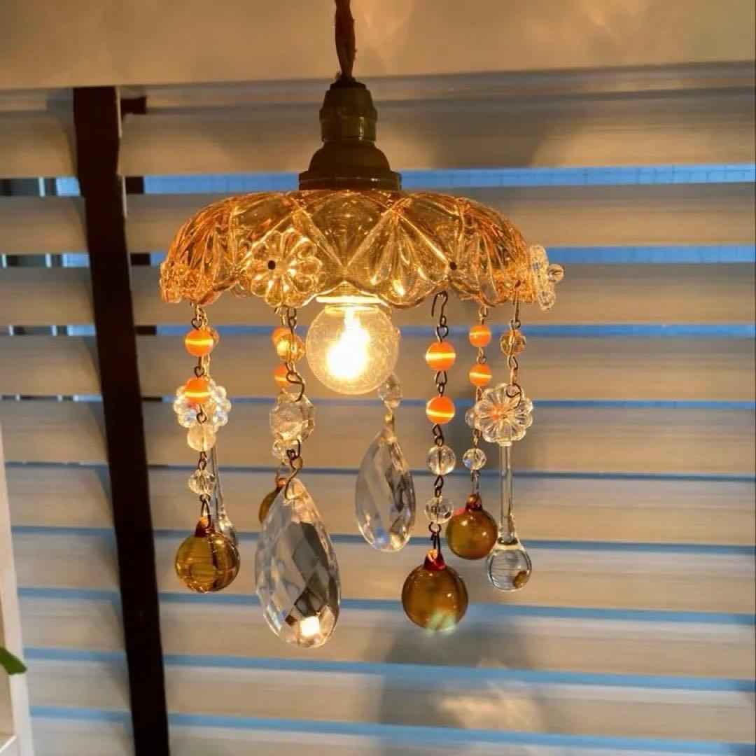 シャンデリア 1920年 フランス（青と虹）アンティーク オパールセント