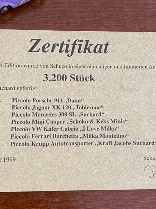 【Schuco Piccolo 超希少】Milka 2001年限定セット缶入り