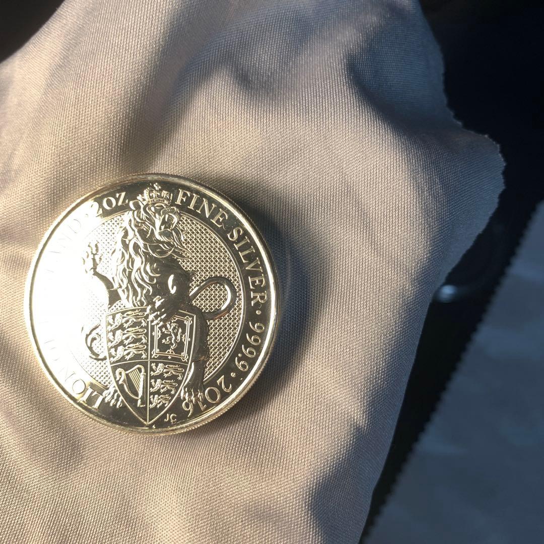 S5 純銀貨 2オンス クイーンズビースト 2016 ライオン・イングランド