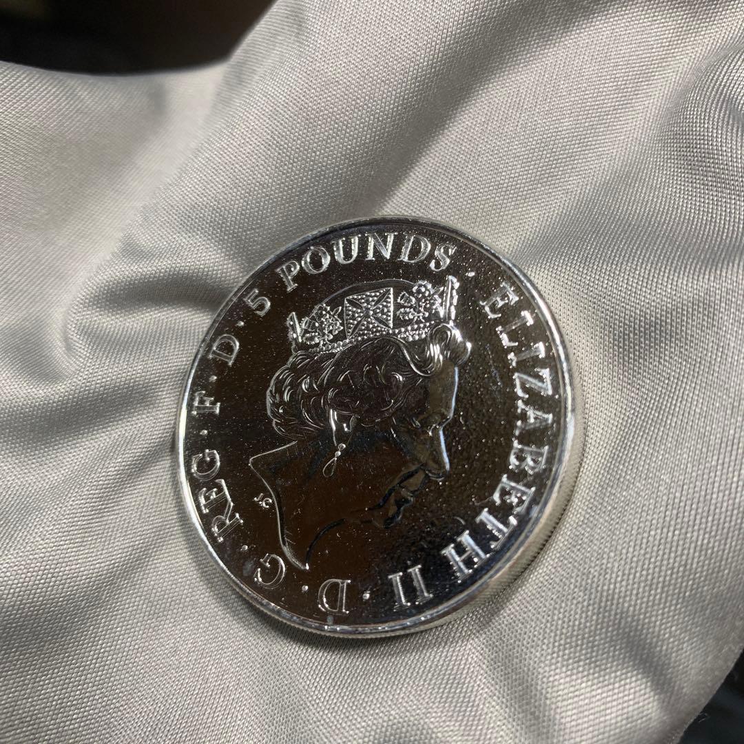 S5 純銀貨 2オンス クイーンズビースト 2016 ライオン・イングランド