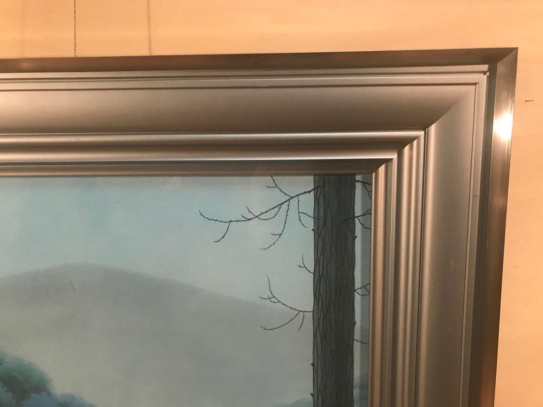 中村宗弘　「湖」　日本画１０号　直筆サイン・落款・共シール有り