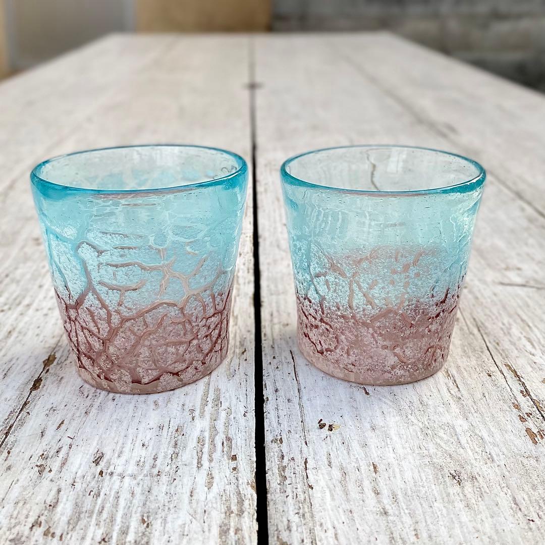 琉球ガラス稲嶺盛吉グラス二個セット