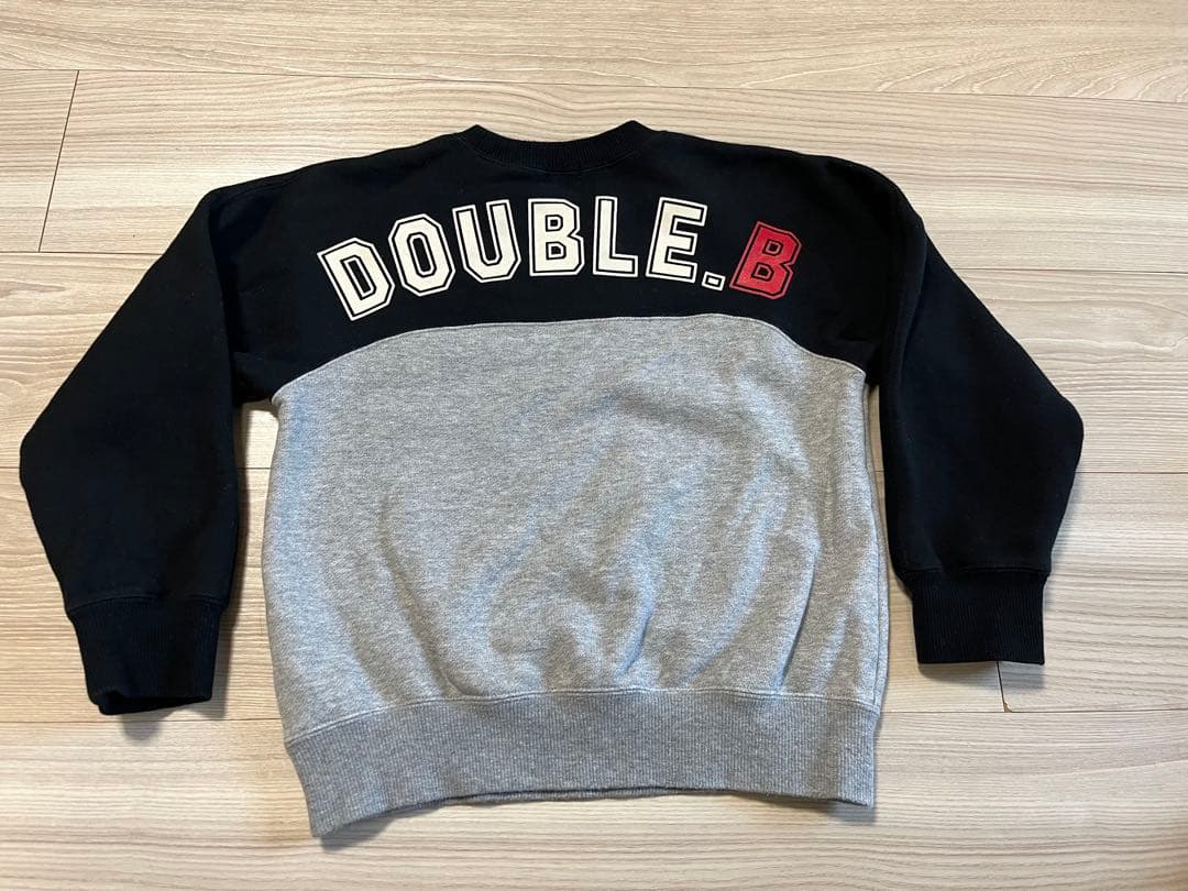 【ペアコーデ】ダブルB バックロゴトレーナー Lサイズ&120cm ダブルビー