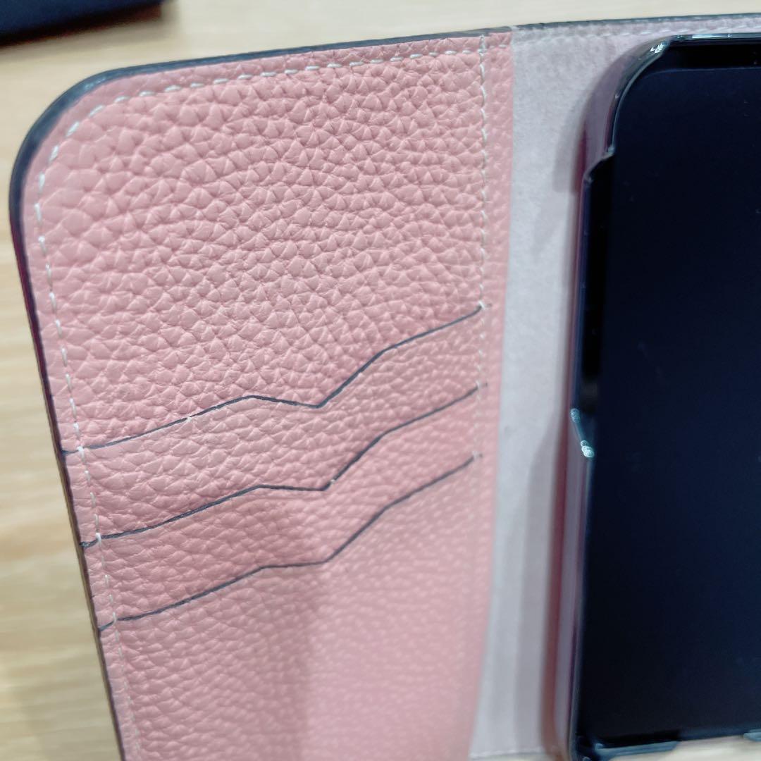 BONAVENTURA グレージュ コーラル iPhone 手帳型ケース-アウトレットネット