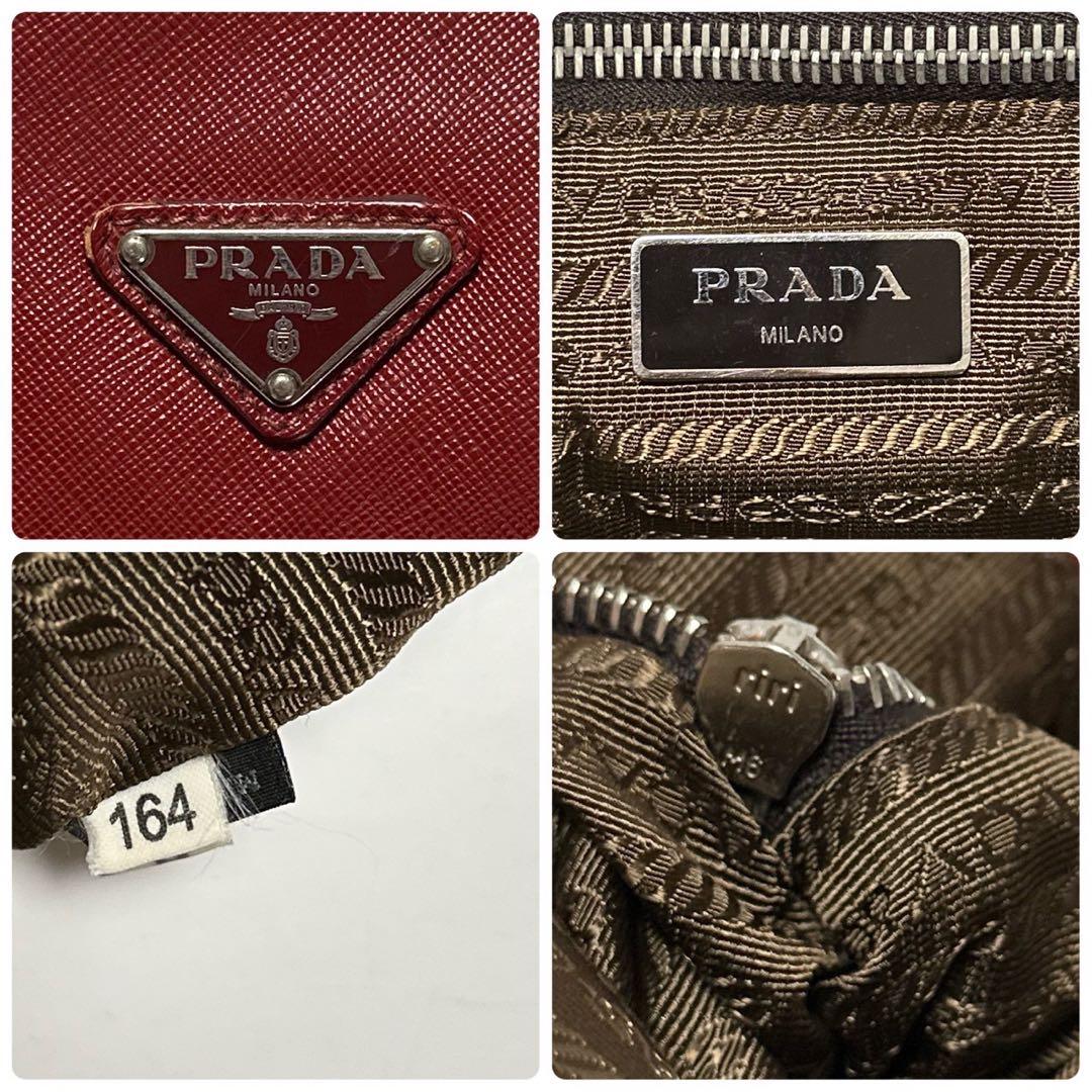 t44 プラダ　三角ロゴ　サフィアーノレザー　ブリーフケース　ハンドバッグ.