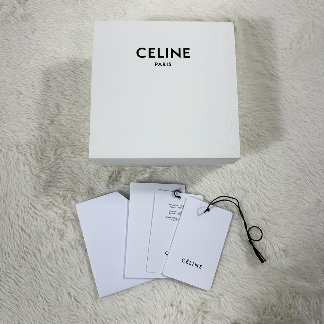 CELINE ケース トリオンフ レザー 黒 型押し 箱付き