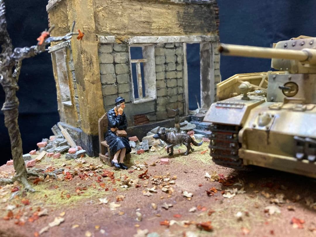 ドイツIII号戦車　ミリタリー　ジオラマ