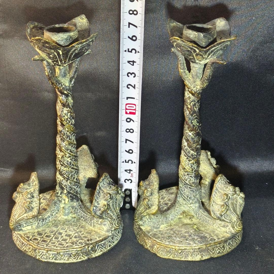 蝋燭台 青銅器 鋳物 チベット密教寺院流出 仏教古美術 骨董 蒐集家放出珍品
