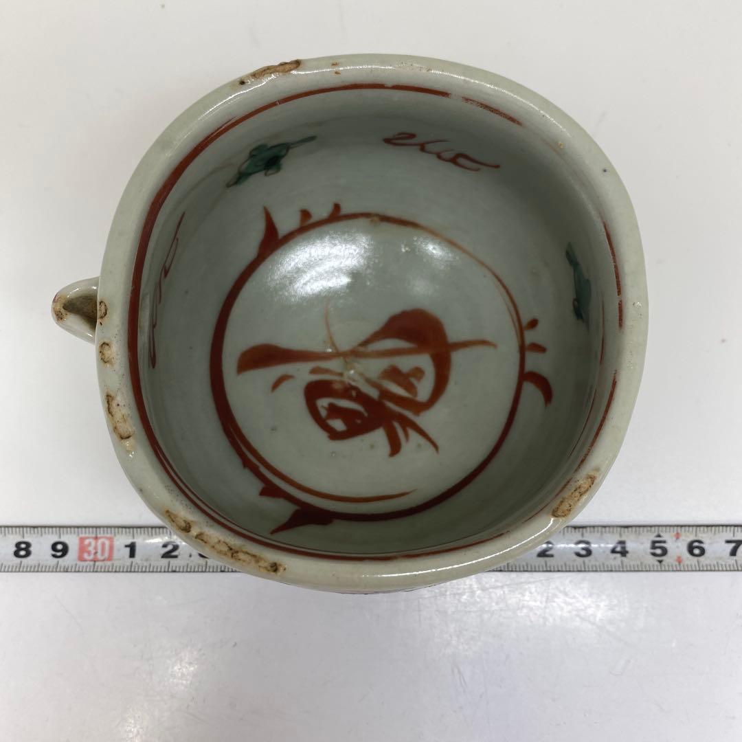 穎川 京焼 呉州赤絵片口 直径10cm タコオ 東N7-0901①