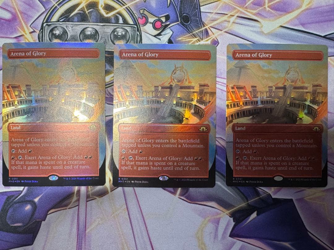 MTG ボーダーレス　栄光の闘技場　英Foil3枚 MTG シーンドライブ、ライトニング 日本語 ボーダーレス サージfoil