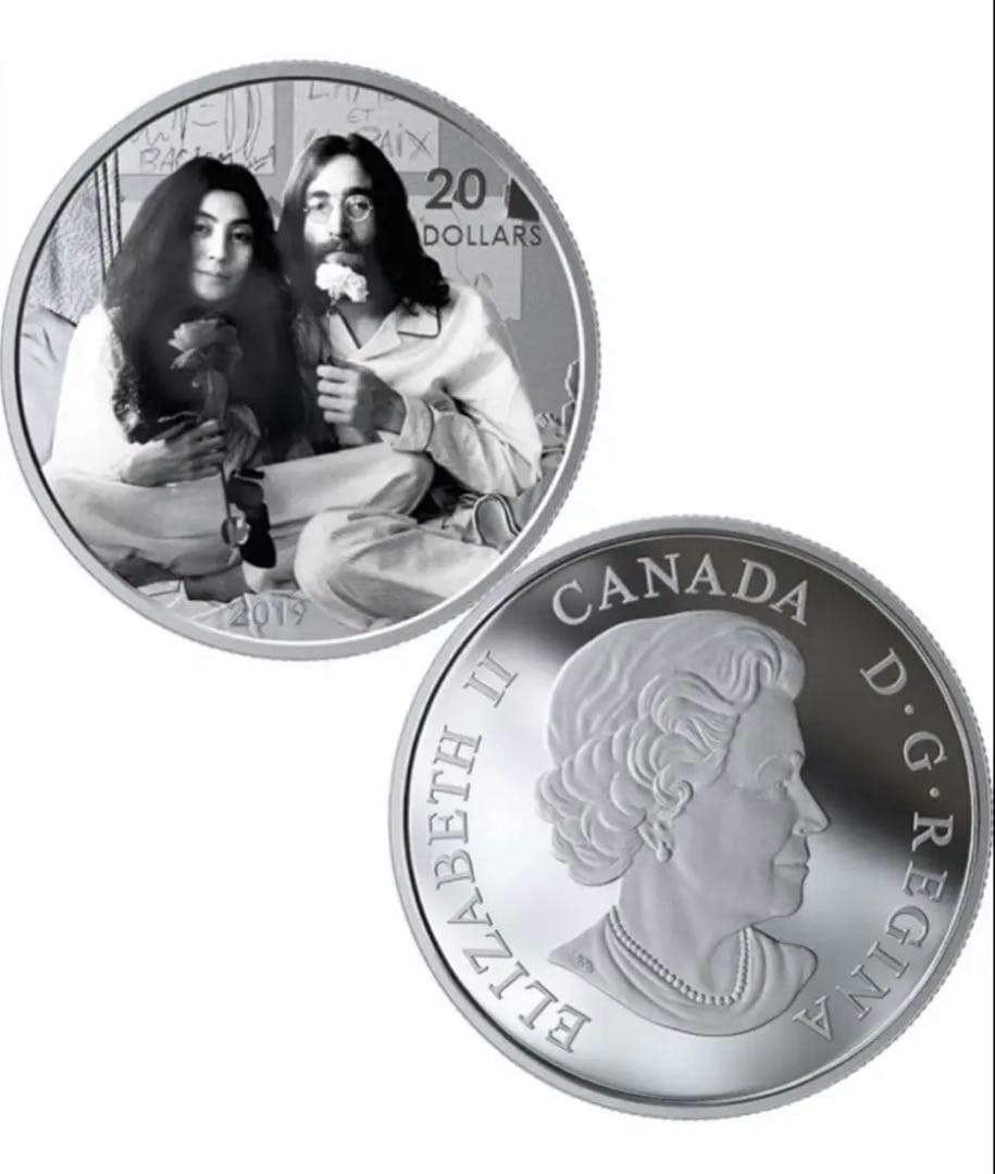希少！限定発行 9,999枚】2019年 ジョンレノン・オノヨーコ カナダ銀貨