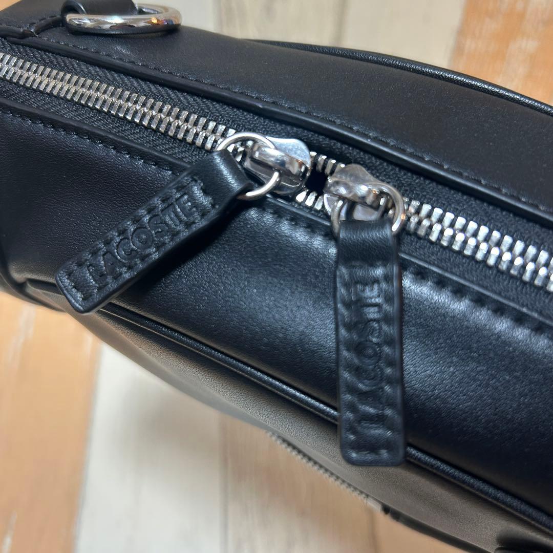 【LACOSTE】ラコステ　ショルダーポーチ　キャディバッグ型　ブラック