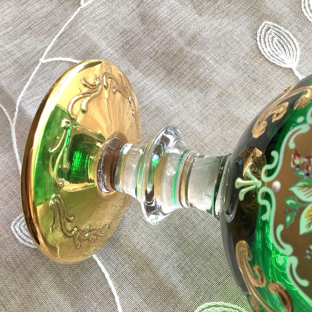 ベネチアングラス エナメル彩 コンポート