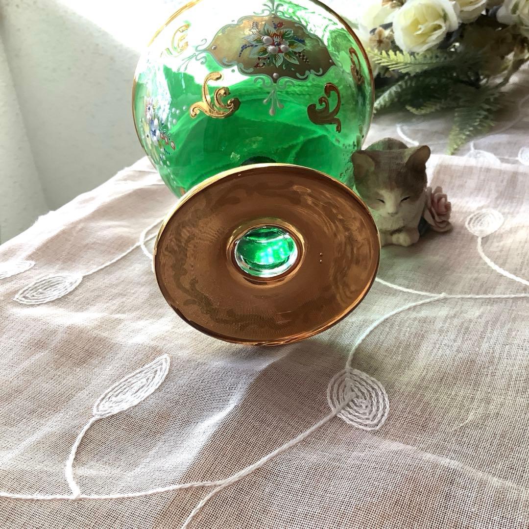 ベネチアングラス エナメル彩 コンポート