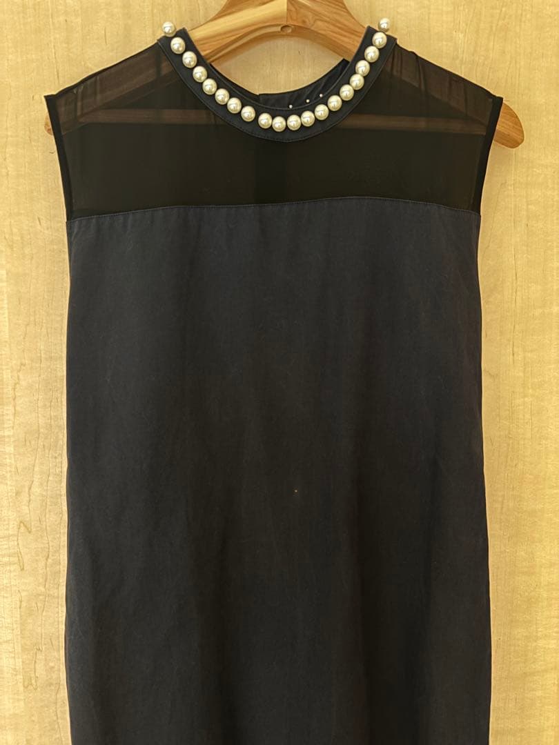 Ameri vintageブラック　パール装飾マーメイドドレス