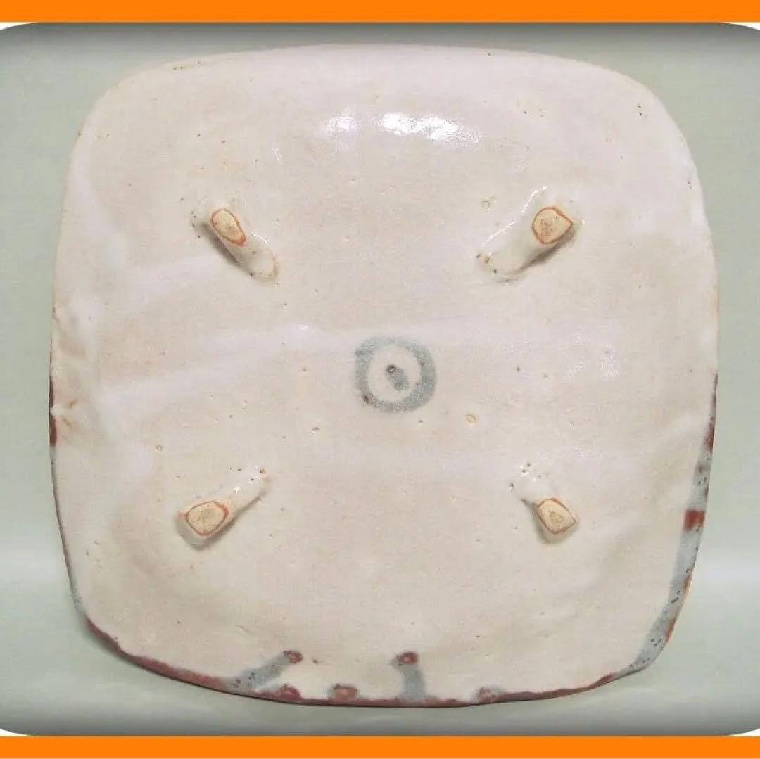 48『鼠志野 角皿 大皿』 /骨董品 古美術 古玩 アンティーク