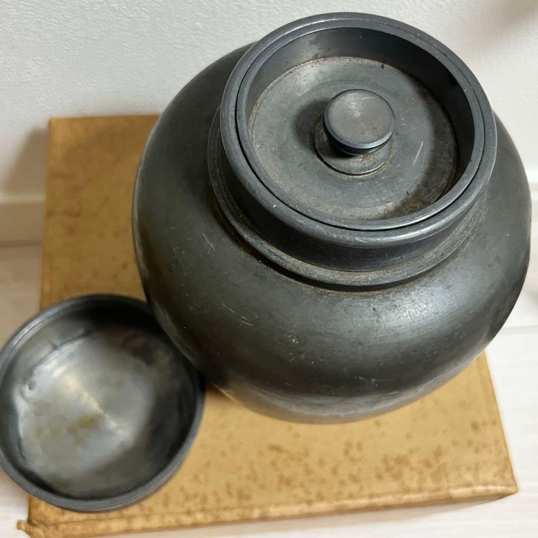茶道具 古錫 在銘 大茶壺 茶心壷 茶入 骨董品