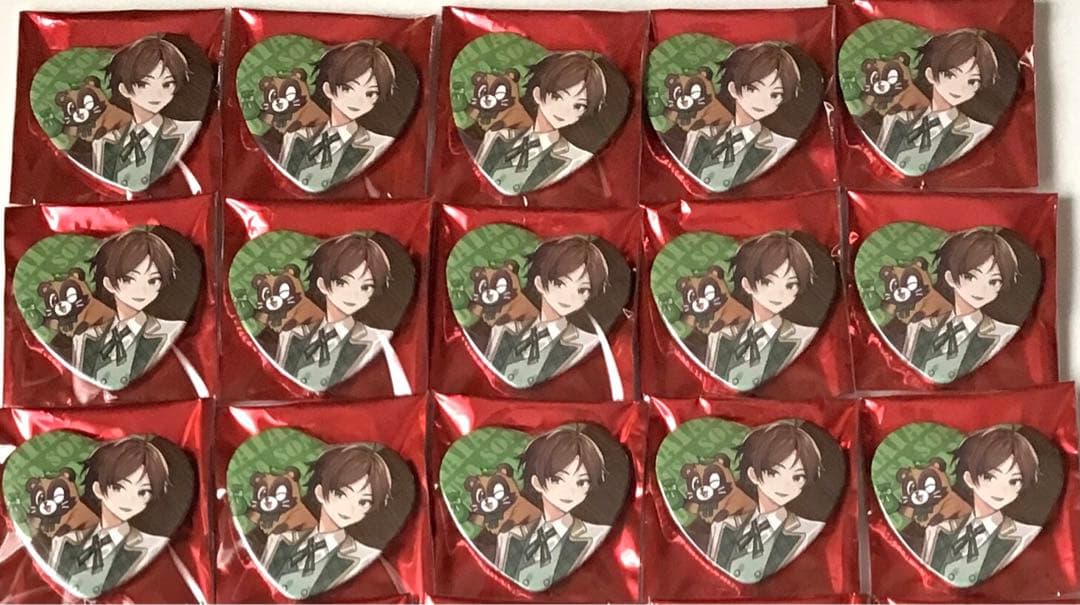 うらたぬきそらまふうらさか バレンタイン 等身 ハート缶バッジ 2024