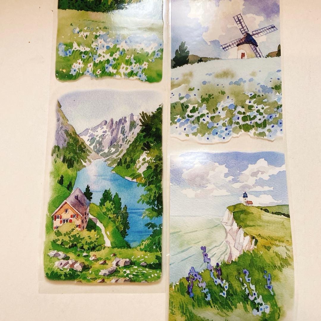 海外マスキングテープ巻売り 山岳景色 風景マステ petテープ 中古