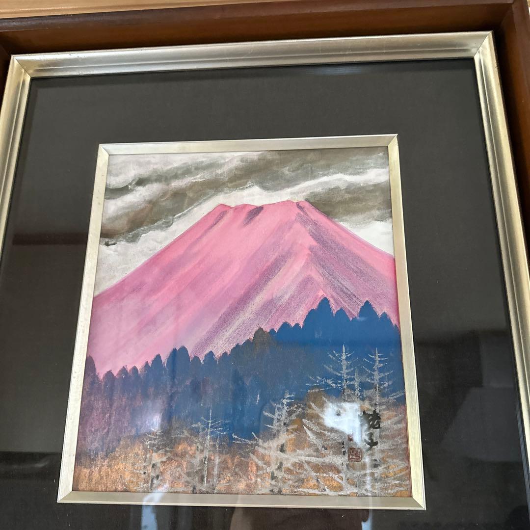 絵画　日本絵　赤富士　蛯子　豊川蛯子