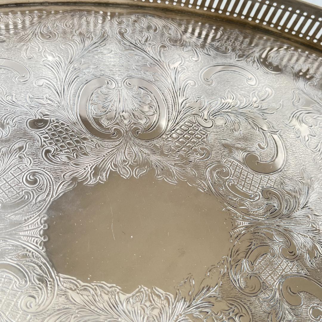 【英国】 ギャラリートレー オーバル型 45cm クロウフット