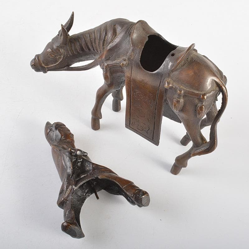 中国　古銅　驢馬賢人 のったり香炉　V　6307