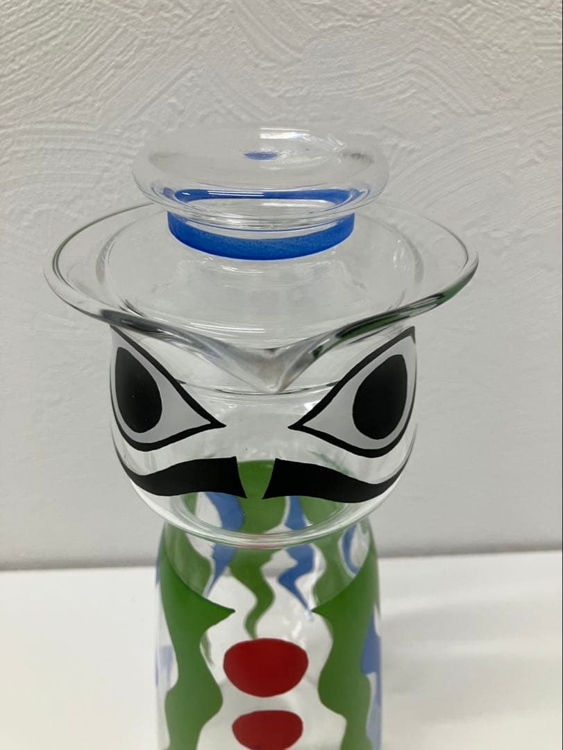 希少・サイン入り】岡本太郎 顔のデカンタ ガラス製 水差し オブジェ