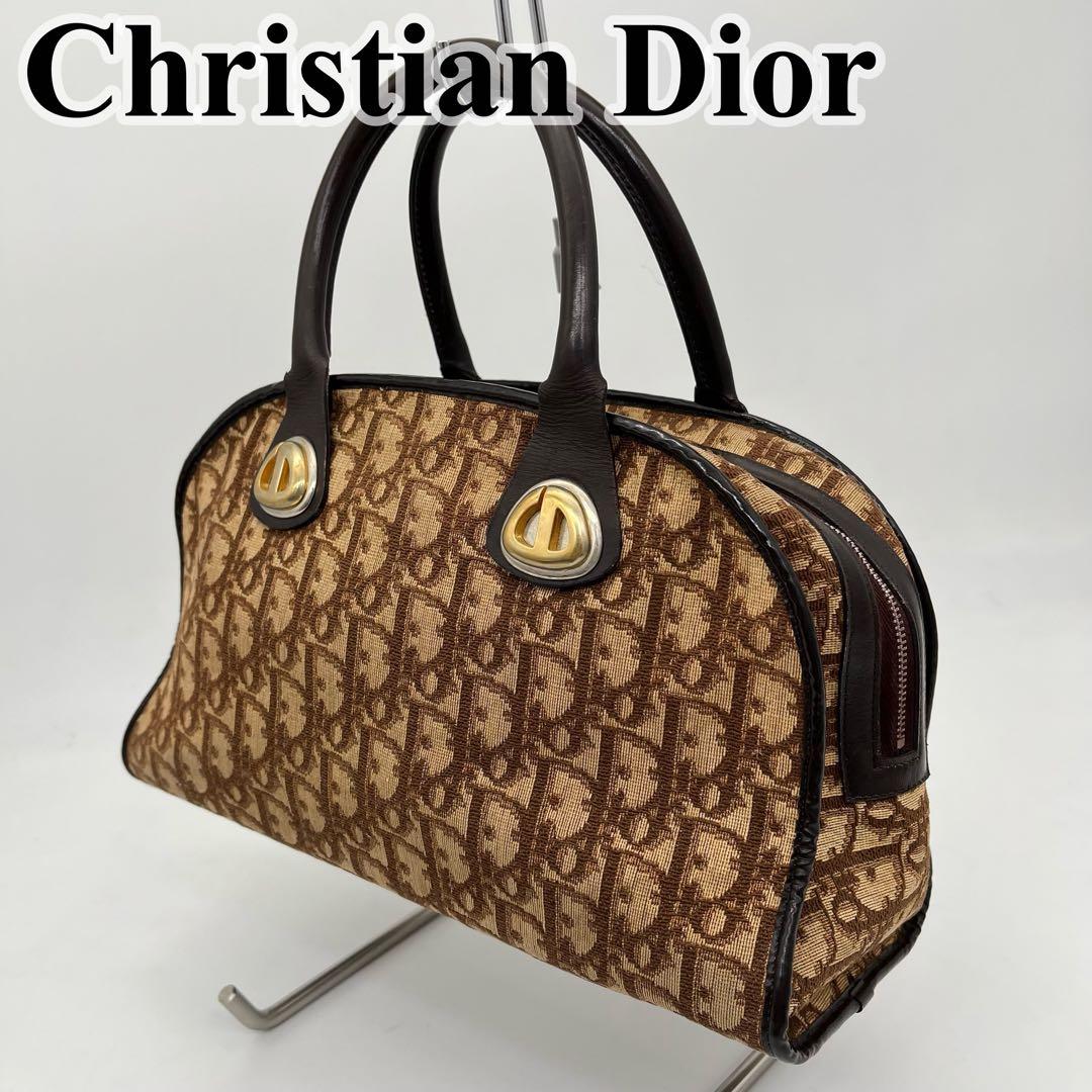 クリスチャンディオール ハンドバッグ ミニボストン トロッター柄 CDロゴ金具