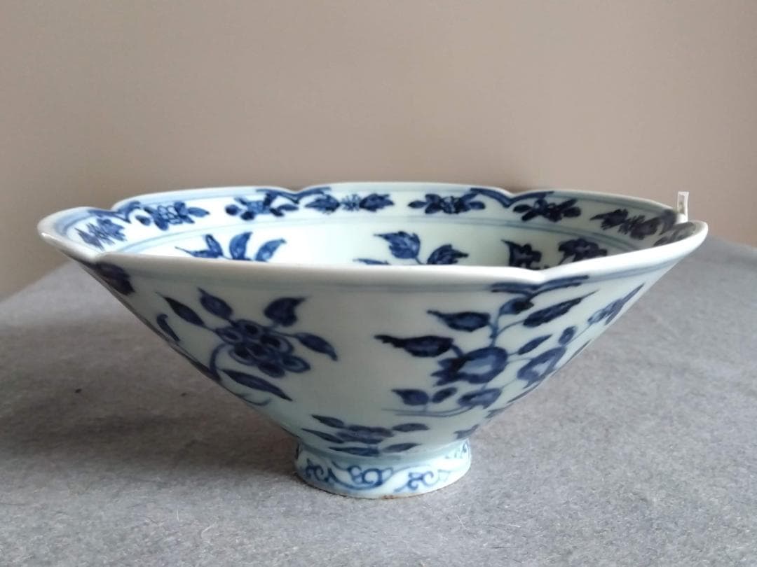 Salvia Shop様専用出品】中國古陶磁器 大明宣徳年製 青花四季六輪鉢