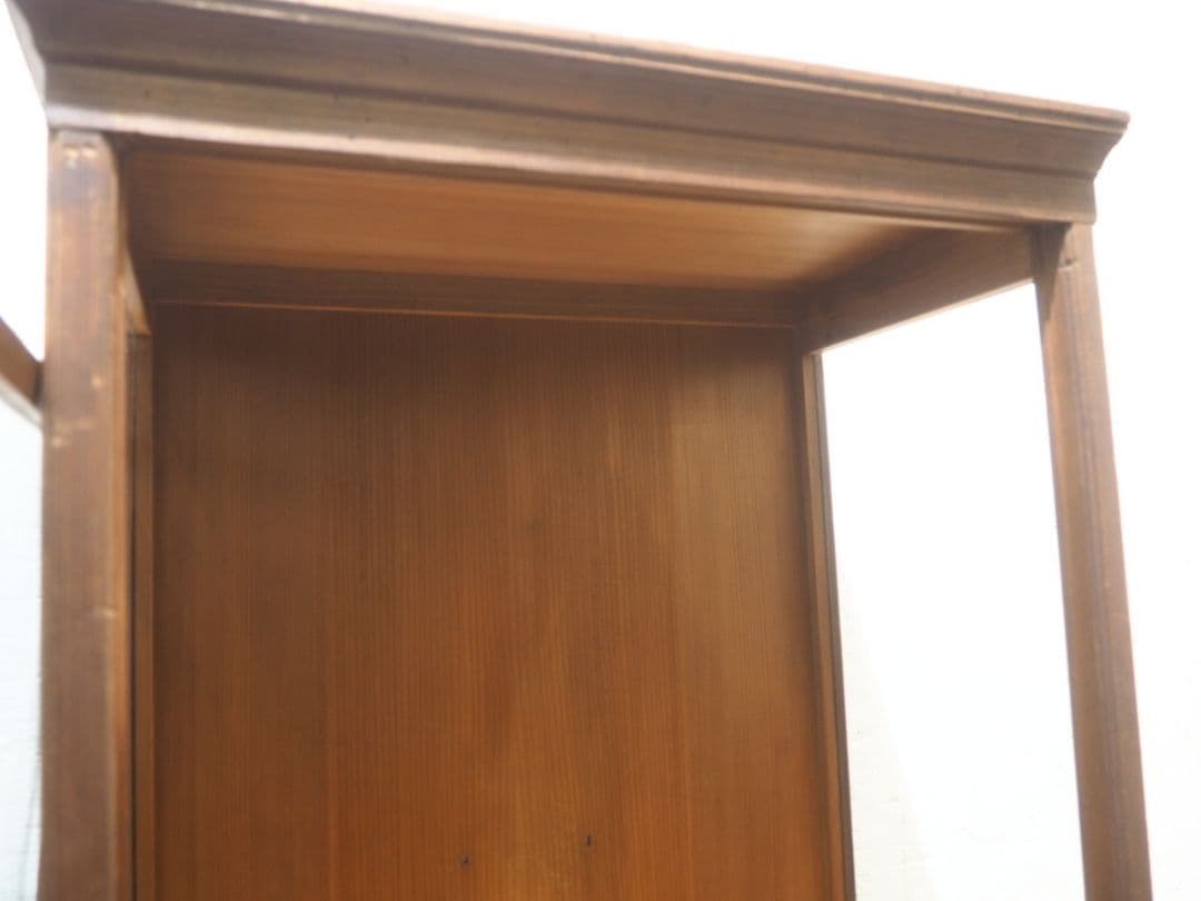 1316 ケンドン式 3面ガラスの飾り棚 展示棚 人形ケース レトロ 骨董