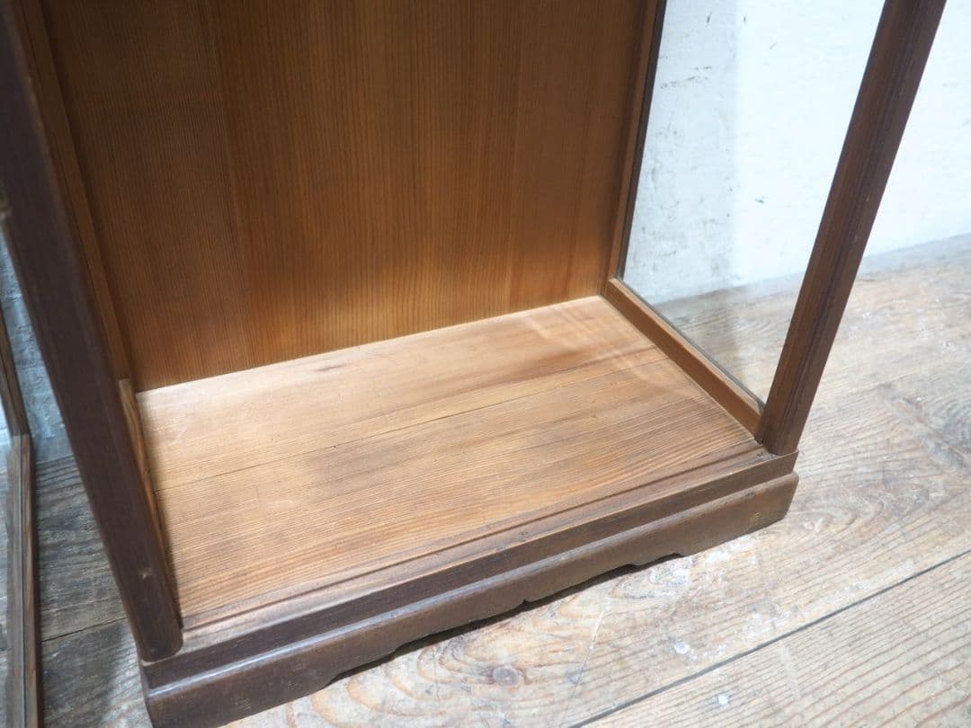 1316 ケンドン式 3面ガラスの飾り棚 展示棚 人形ケース レトロ 骨董