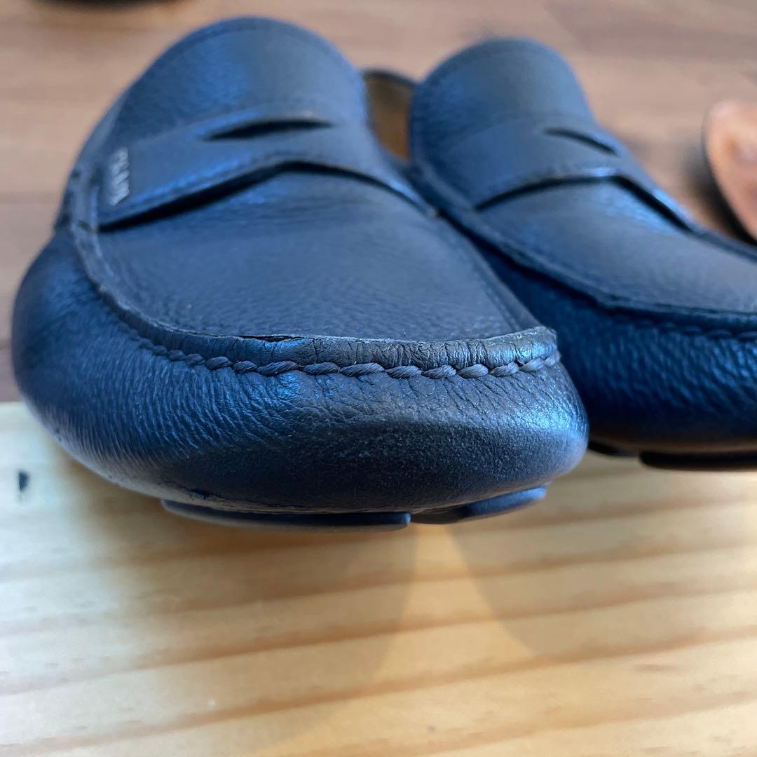 プラダ PRADA ローファー スリッポン ドライビングシューズ　ネイビー