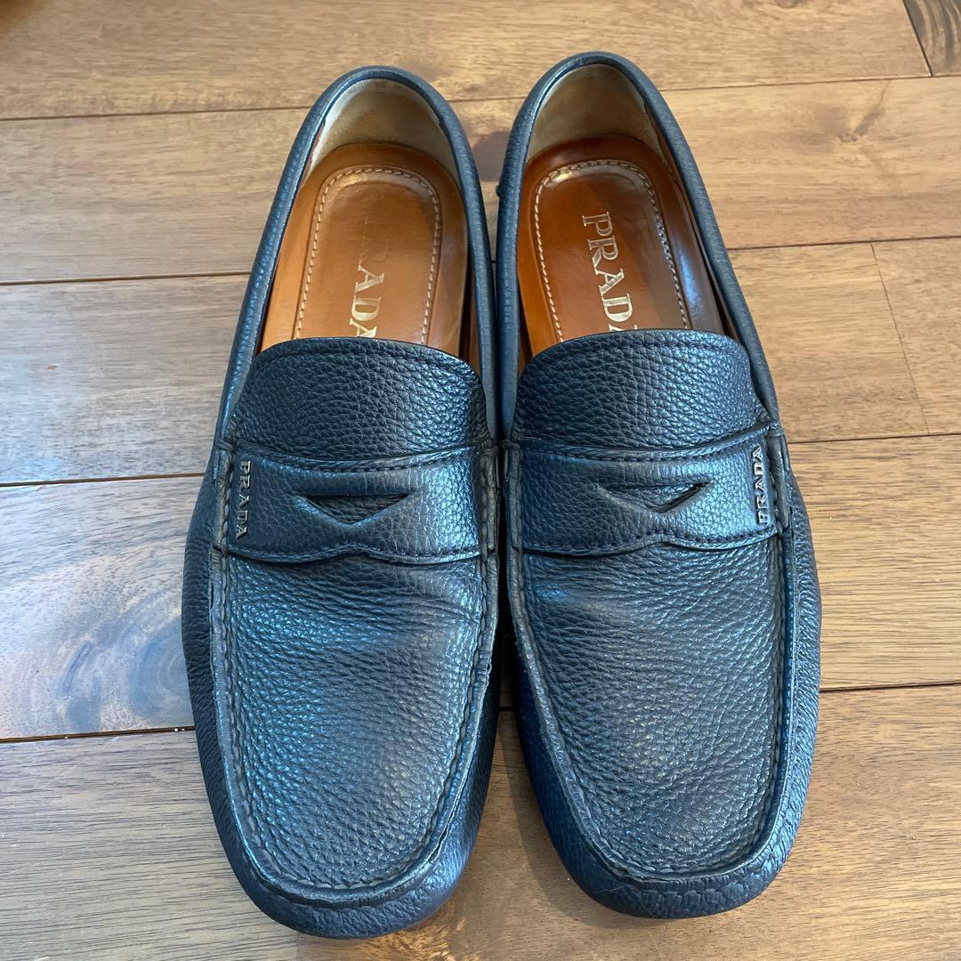 プラダ PRADA ローファー スリッポン ドライビングシューズ　ネイビー