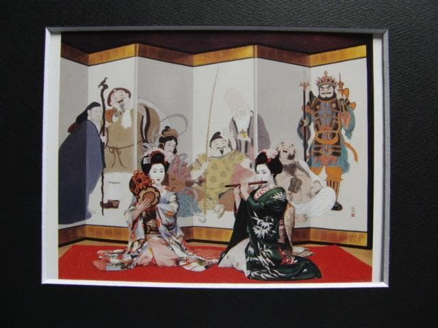 小松崎 邦雄【一調一管】、希少画集画、状態良好、新品高級額装付