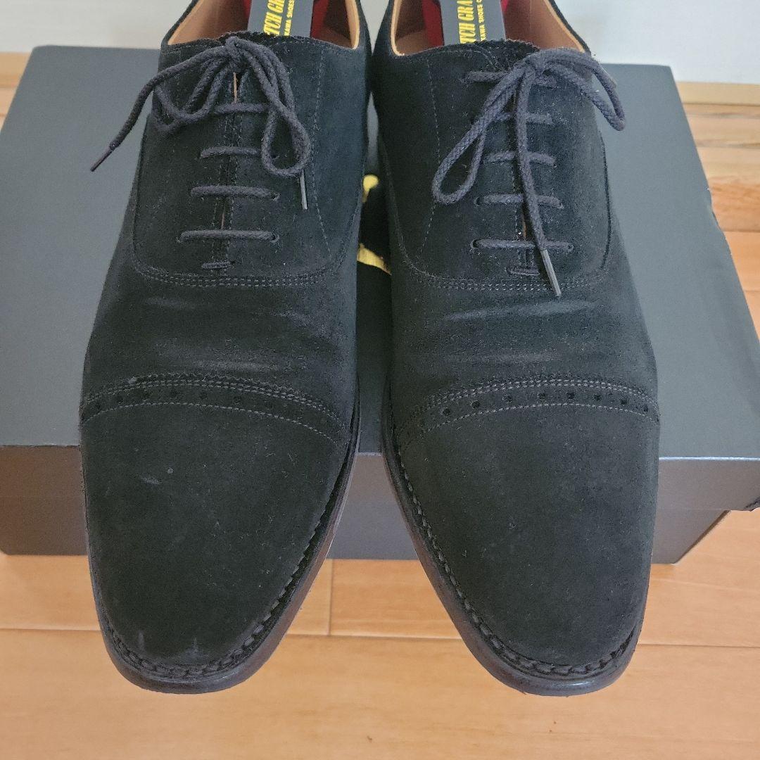スコッチグレインブラック スエード ドレスシューズ