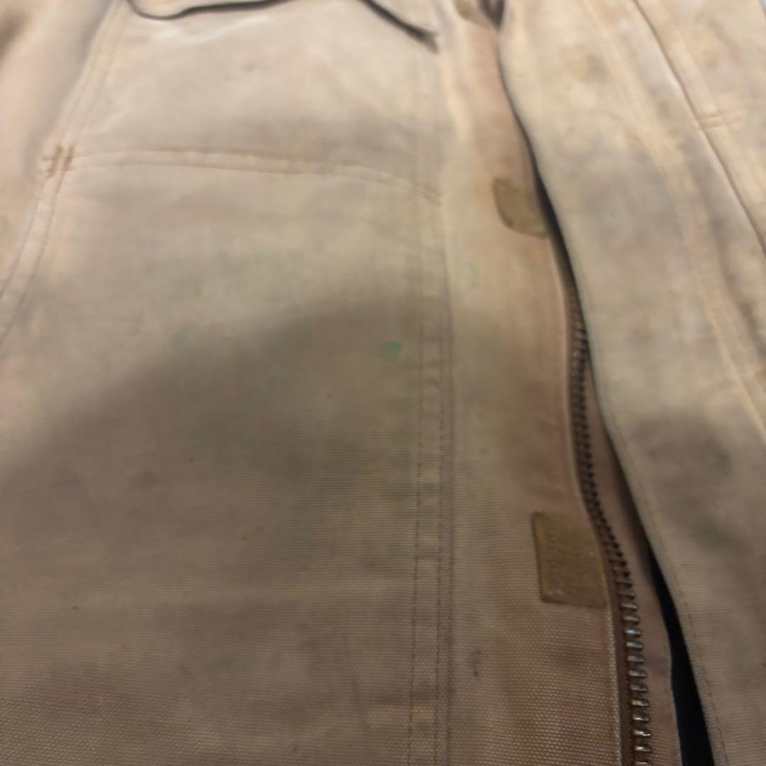 Carharttワークジャケット ダック地 ベージュ YKK キルティング裏地
