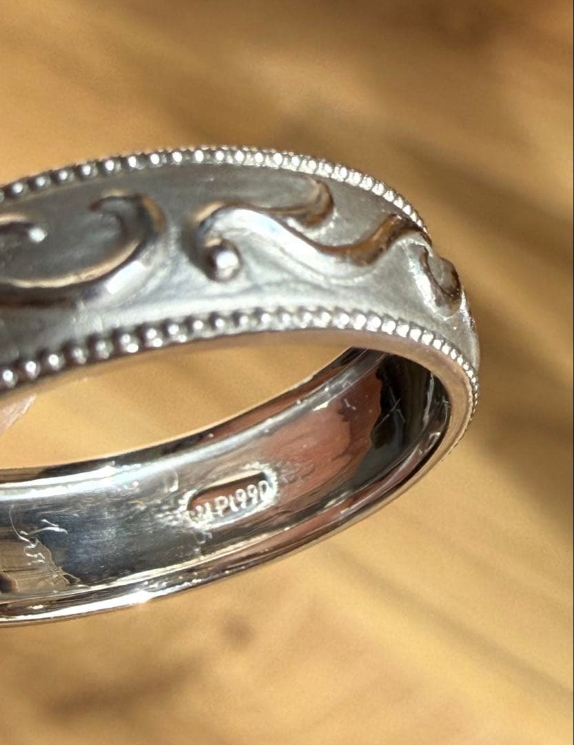 GSTV PT990フルエタニティーリング唐草プラチナ99