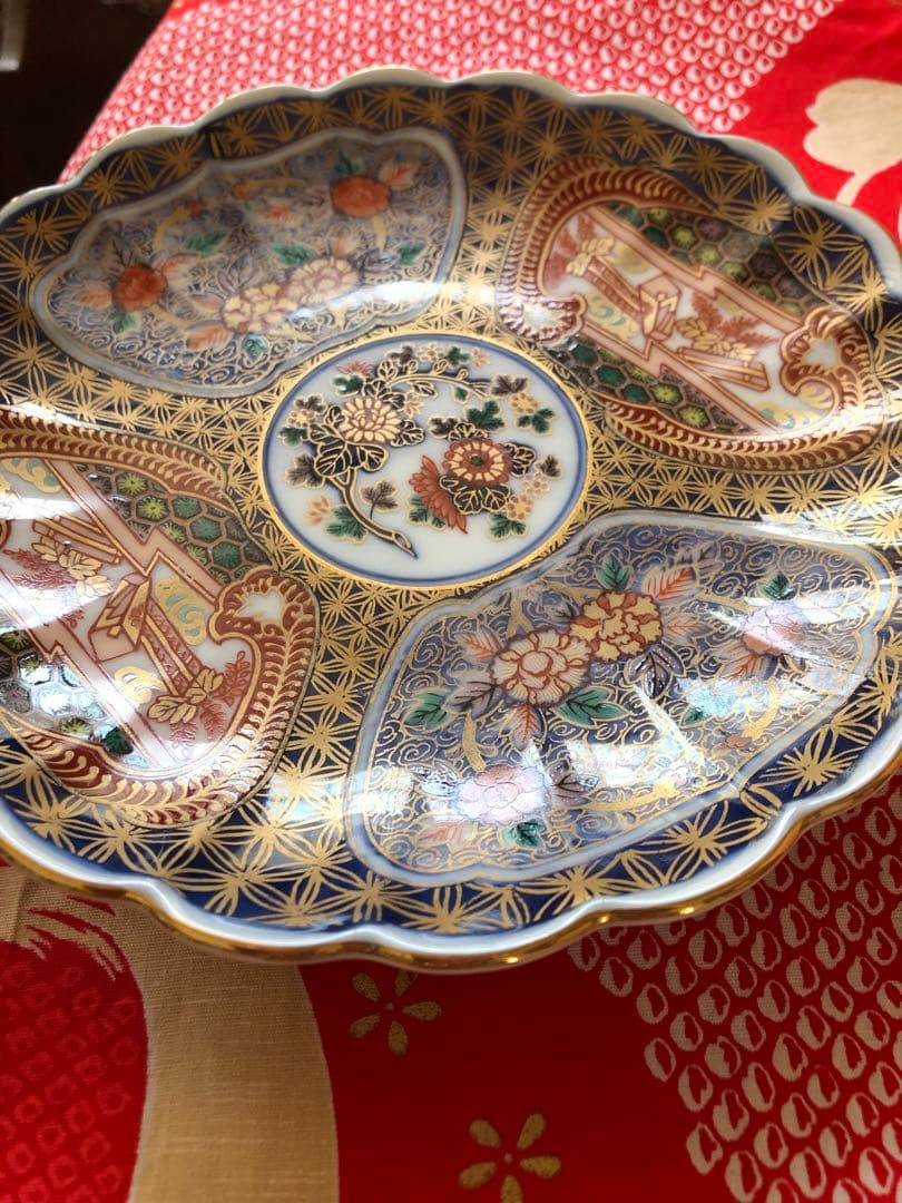 日肥其泉作 献上手古伊万里金彩皿5枚