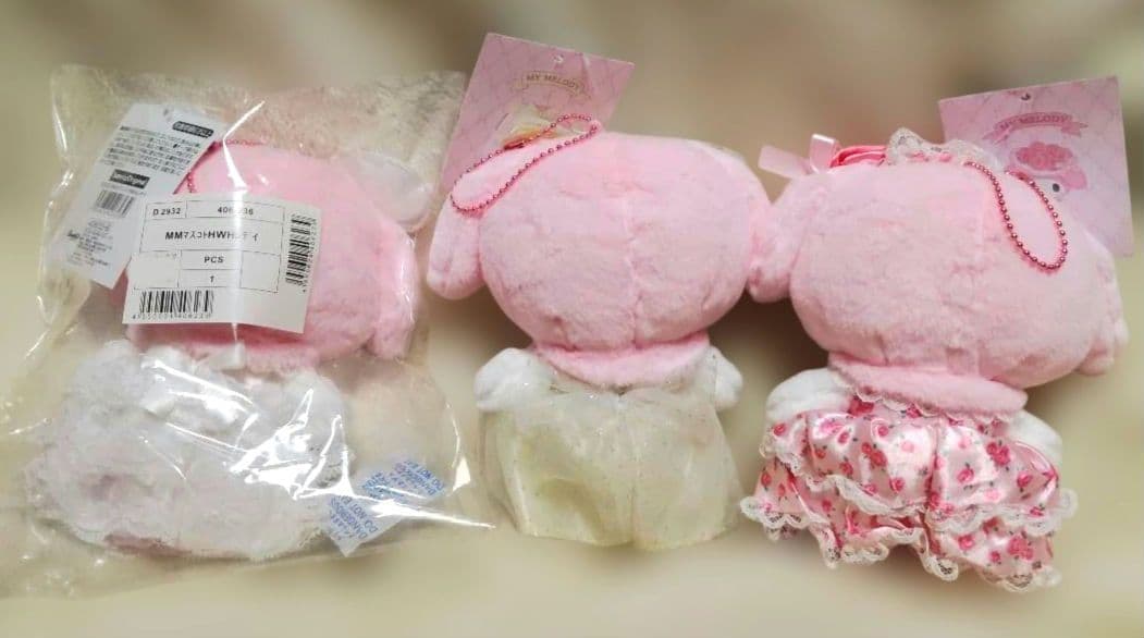 レディマイメロディ マスコットホルダー ホワイト ピンク ライト