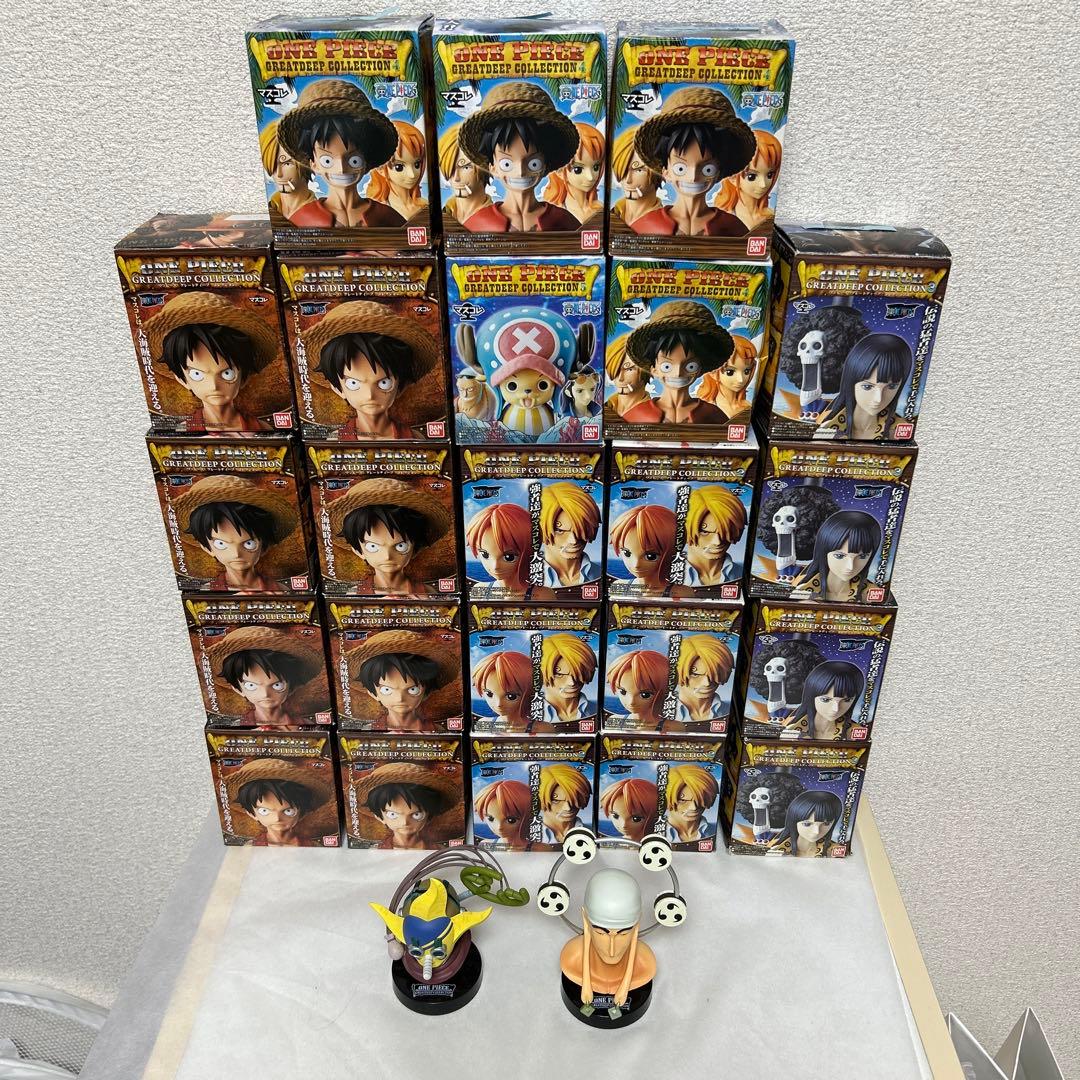 ワンピースグレートディープ　フィギュア　マスコレ　一味セット　ジンベエ　エース