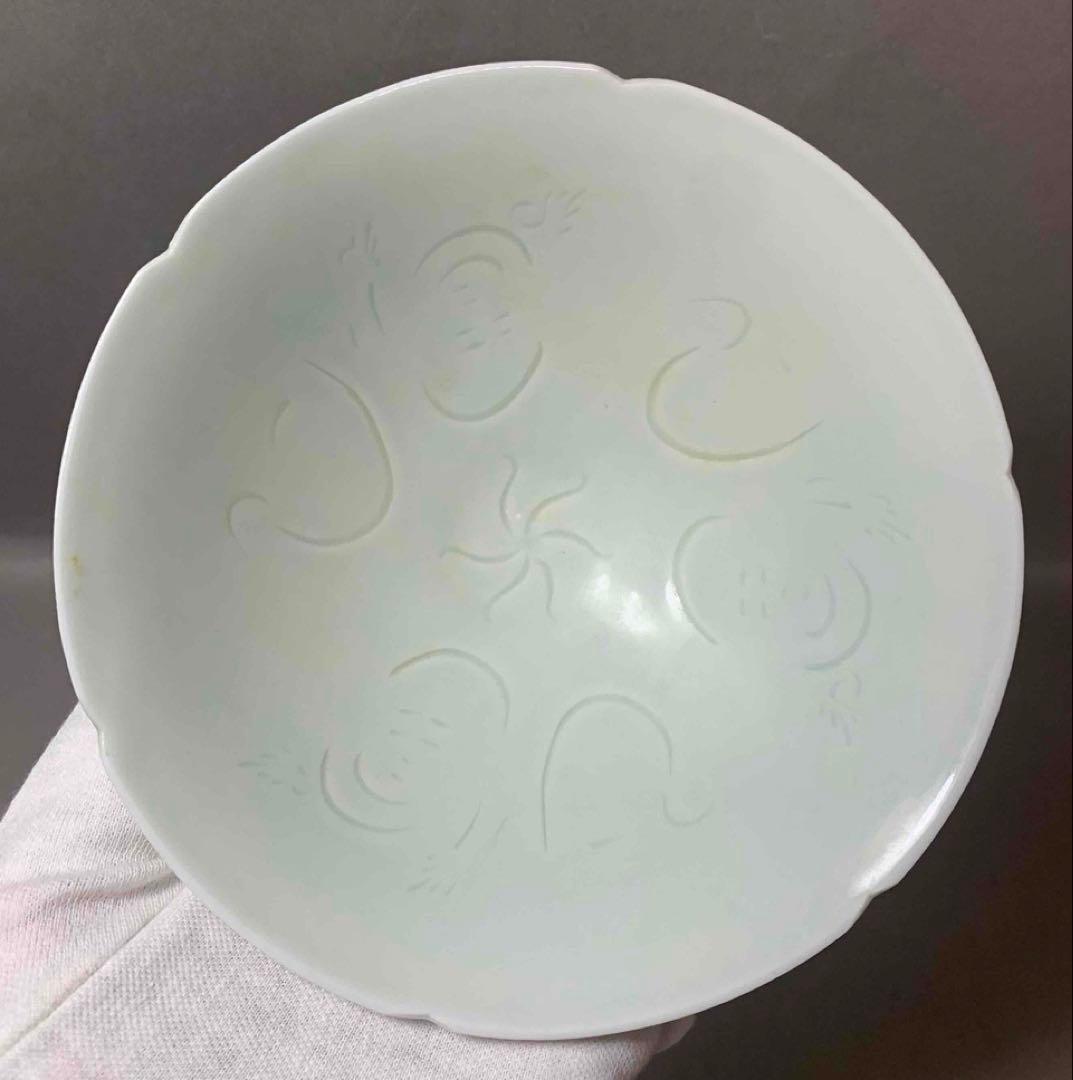 中国 輪花人面図碗　f2250419