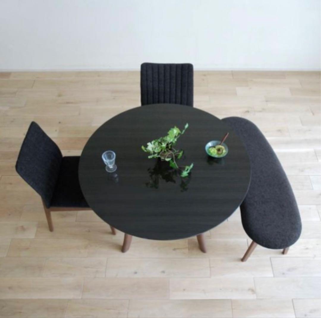 送料無料【美品】丸テーブル 鏡面ブラック UV塗装