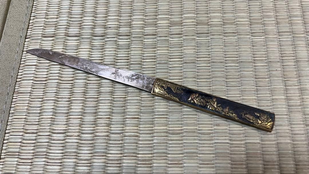 半太刀 真剣拵え 蝶 竹光 模造刀 居合刀 牡丹 小柄 本鮫皮 大小 金雲龍目貫