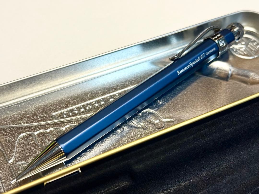 【極美品】カヴェコスペシャル ブルー 青 0.7mm シャーペン クリップ付き