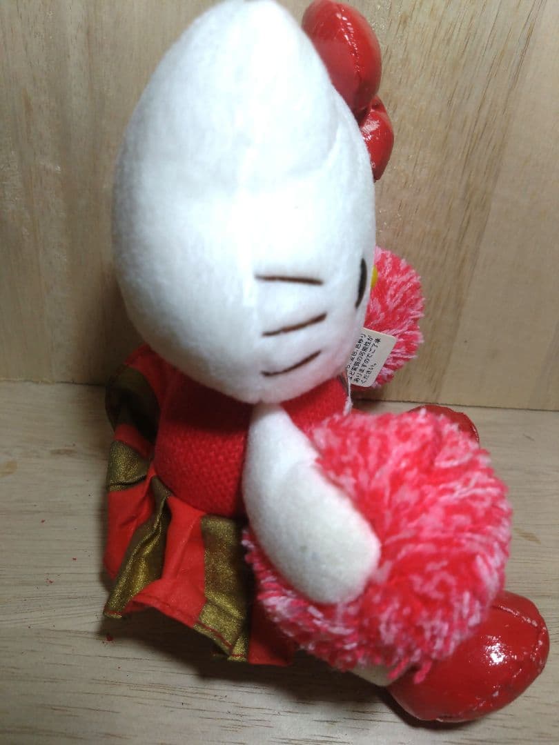 激レア☆足長キティ☆おすわりチアガールコスチュームぬいぐるみ2点　2003年