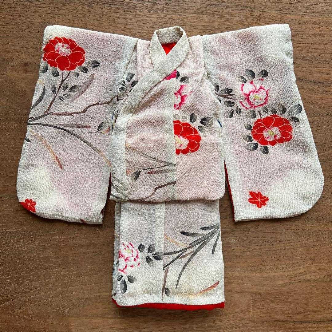 江戸縮緬☆人形用着物 【公式通販】 お人形用着物☆江戸縮緬（椿）