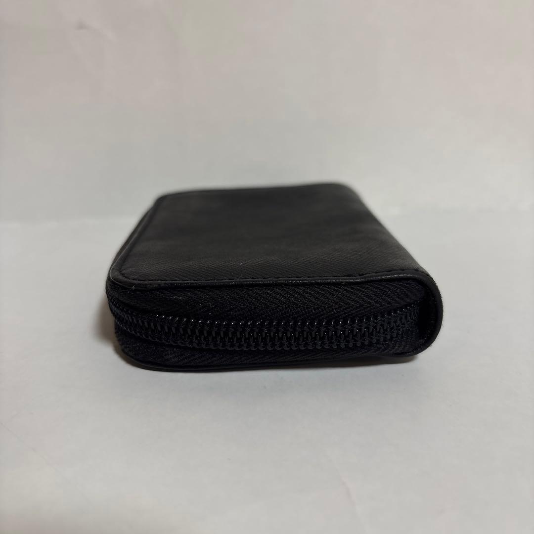 美品✨PRADA ケース ラウンドジップ サフィアーノ 三角ロゴ ブラック